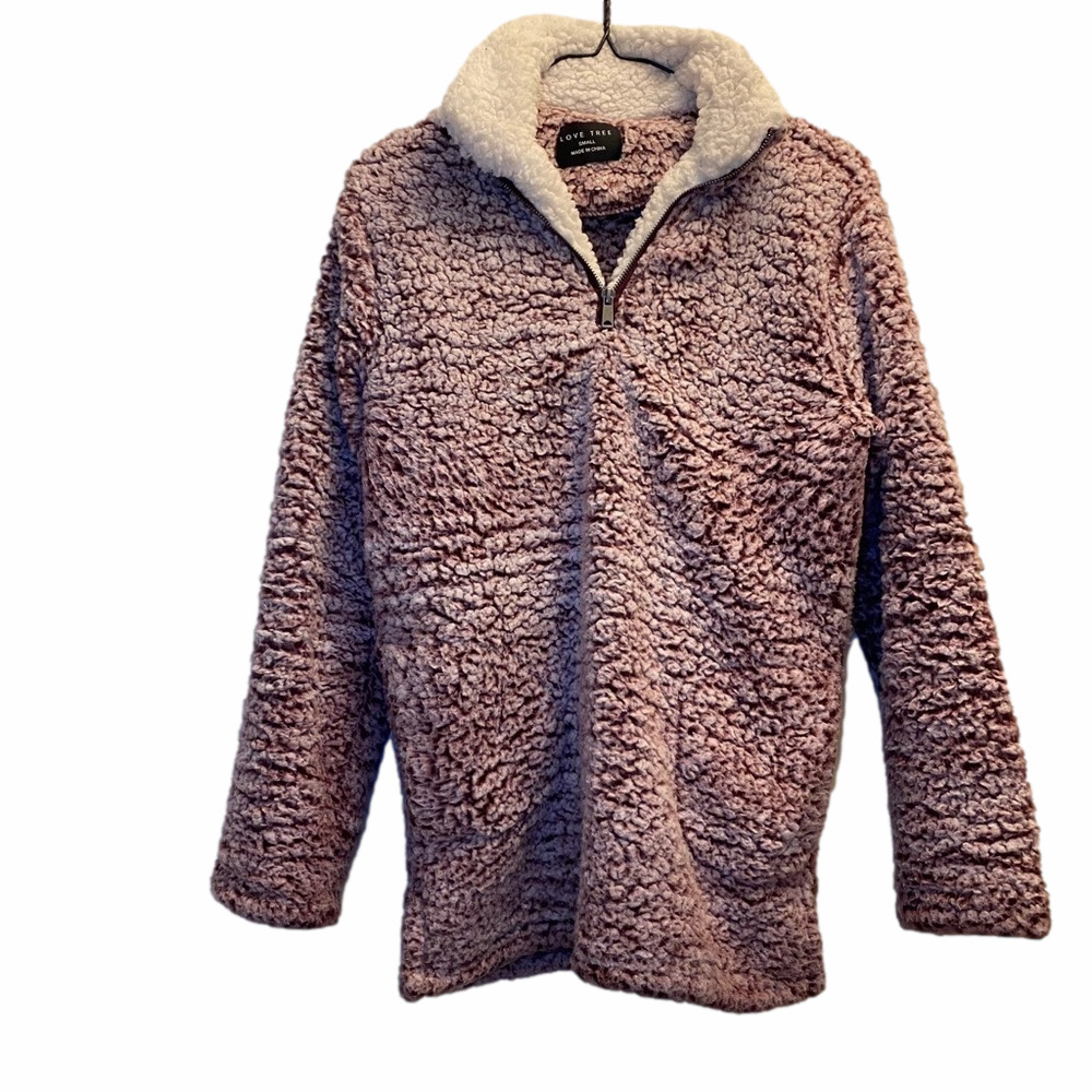 Love Tree Mauve Sherpa Pullover Size Small